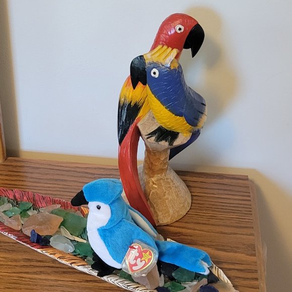 Ty Beanie Babies *RARE ERROR STAMP* Rocket Blue Jay Bird 1997 (Retired) - Picture 1 of 13